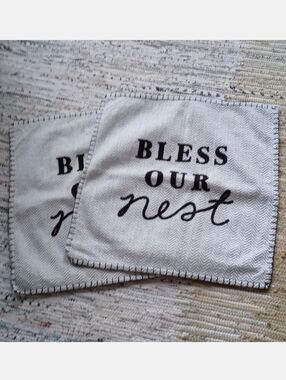 Sonoma Bless Our Nest Herringbone 20" Pillow Covers Set of 2 MSRP 79.99 NEW NWT